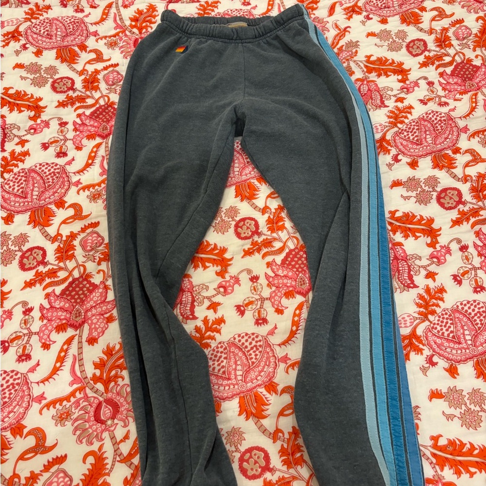 Sweatpants with Blue Side Stripes